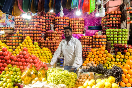 Mysore, India - December, 25th, 2017. View of Devaraja Market in Mysore.のeditorial素材