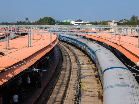 Mysore, India - December, 25th, 2017. View of Mysore railway station.