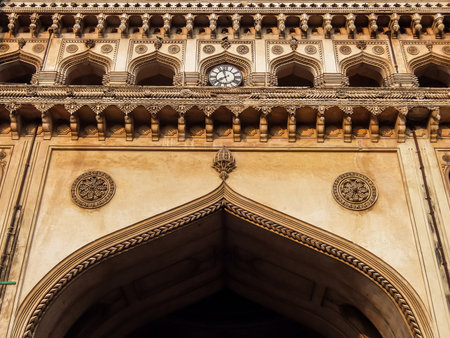Hyderabad, India - January, 4th, 2018. Architecture of Charminar (のeditorial素材