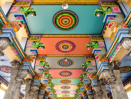 Tiruvannamalai, India - Circa January, 2018. Architecture of Annamalaiyar Temple in Tiruvannamalai, India.のeditorial素材
