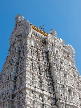 Tirupati, India - Circa January, 2018. Architecture of Sri Govinda Raja Swamy Temple, Tirupati, India.のeditorial素材