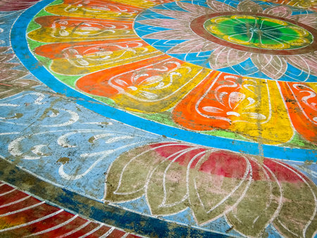 Tirupati, India - Circa January, 2018. Mandala in Balaji temple at Tirumala hill. The most visited place of Hindu pilgrimage. Sri Venkateswara Swamy Vaari Temple, Tirumala, Tirupati.のeditorial素材