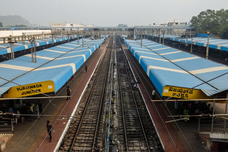 Vijayawada, India - Circa January, 2018. View of railway station in Vijayawada, India.