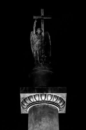 Saint-Petersburg, Russia - Circa October, 2018. View of Alexander column on Palace square (Dvortsovaya square) in front of the General Staff Building.のeditorial素材