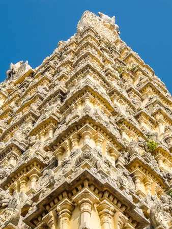 Kanchipuram, India - Circa January, 2018. View of Sri Ekambaranathar Temple in Kanchipuram.のeditorial素材