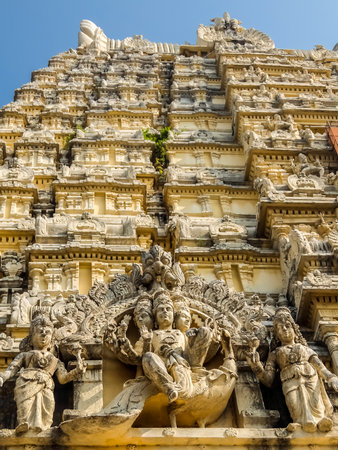Kanchipuram, India - Circa January, 2018. View of Sri Ekambaranathar Temple in Kanchipuram.のeditorial素材
