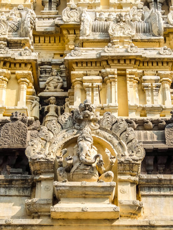 Kanchipuram, India - Circa January, 2018. View of Sri Ekambaranathar Temple in Kanchipuram.のeditorial素材