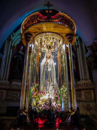 Bangalore, India - Circa January, 2018. Interiors of St. Mary Basilica in Bangalore.のeditorial素材