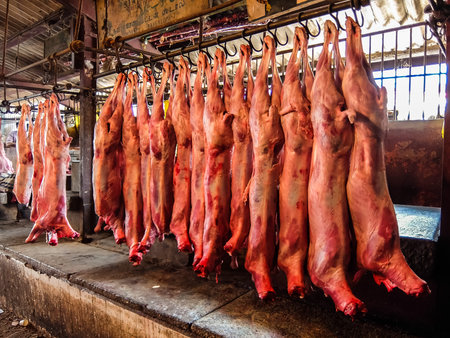 Bangalore, India - Circa January, 2018. Inside of Russel Market in Bangalore.のeditorial素材