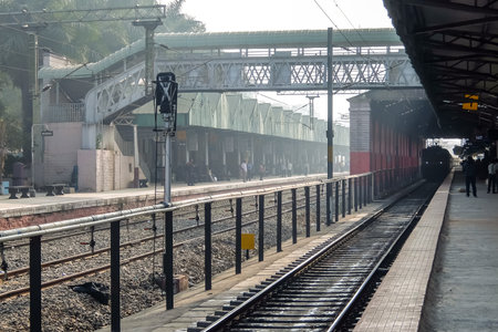Bangalore, India - Circa January, 2018. Morning view of Bangalore Cant. railway station, Bangalore, Karnataka, India.のeditorial素材