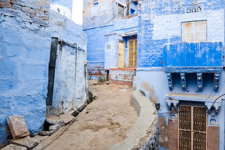 Jodhpur, India - Circa March, 2018. Narrow streets of Jodhpur.のeditorial素材