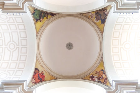 Portoguaro, Italy - Circa August 2017. Interiors of catholic church (Duomo di Sant'Andrea).のeditorial素材