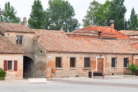 Mesola, Italy - Circa August 2017. Architectural Complex of the Castle of Mesola.のeditorial素材