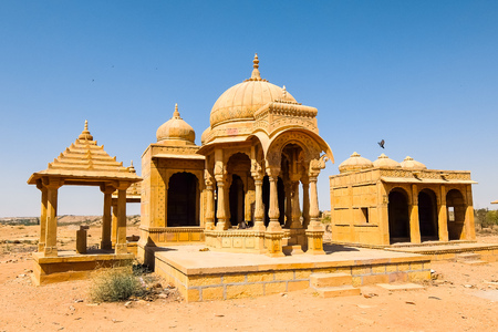 Architecture of Vyas Chhatri in Jaisalmer fort, Rajasthan, India.の写真素材