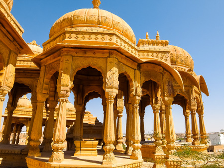 Architecture of Vyas Chhatri in Jaisalmer fort, Rajasthan, India.の写真素材