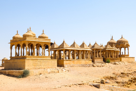 Architecture of Vyas Chhatri in Jaisalmer fort, Rajasthan, India.の写真素材