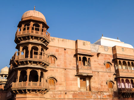Bikaner, India - Circa March 2018. Traditional architecture of Bikaner.のeditorial素材