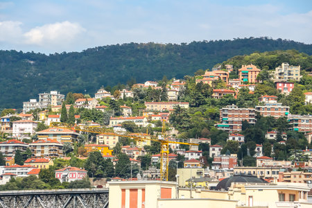 Trieste, Italy - Circa August 2018. Beautiful cityscape of Trieste in sunny day.のeditorial素材