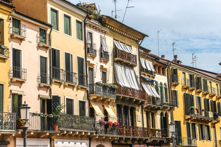 Padova, Italy - Circa September 2018. Beautiful architecture of Padova in sunny day.のeditorial素材