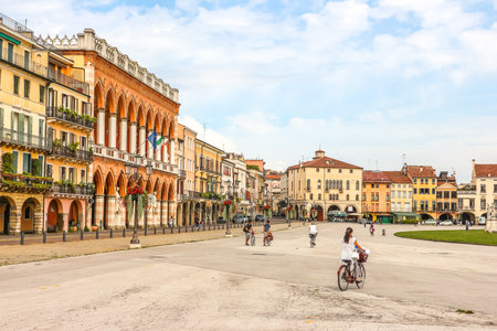 Padova, Italy - Circa September 2018. View of Prato della Valle square in sunny day.のeditorial素材