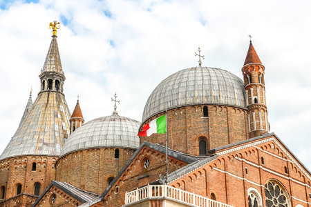 Padova, Italy - Circa September 2018. Beautiful architecture of catholic church (Basilica di Sant'Antonio di Padova).のeditorial素材