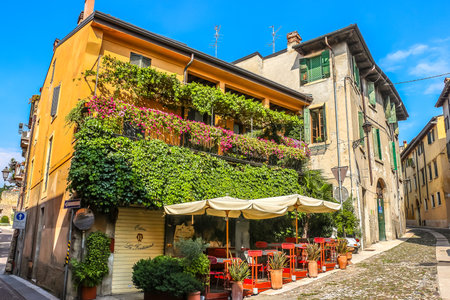 Verona, Italy - Circa September 2018. Beautiful streets of Verona in sunny day.のeditorial素材