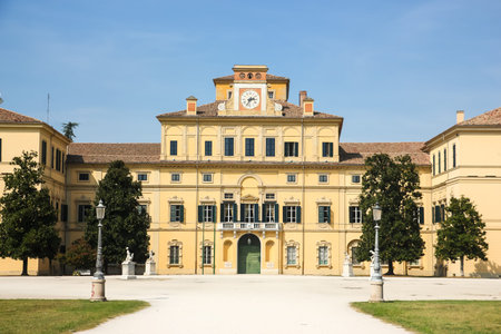 Parma, Italy - Circa September 2018. Beautiful architecture of Ducal Palace (Palazzo Ducale di...