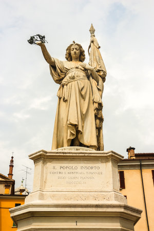 Brescia, Italy. Beautiful architecture of Brescia city centre.のeditorial素材