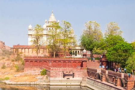 Jodhpur, India - Circa March, 2018. Beautiful view of Jaswant Thada mausoleum in Jodhpur.のeditorial素材