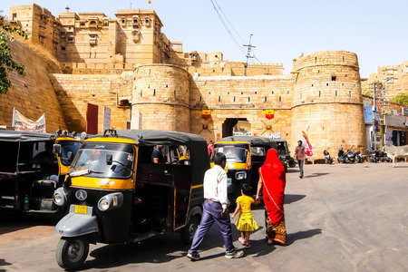 Jaisalmer, India - Circa March, 2018. Beautiful view of Jaisalmer fort.のeditorial素材