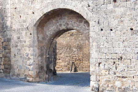 Tarquinia, Italy - Circa September 2017. Walls of the ancient town Tarquinia in Italyのeditorial素材