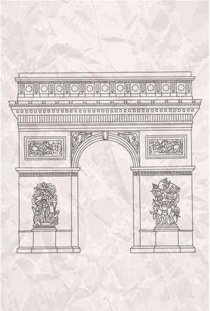 Hand drawn arc de tiumph in Parisの写真素材