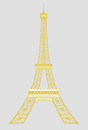 Isolated gold eiffel tower in Paris vectorの写真素材