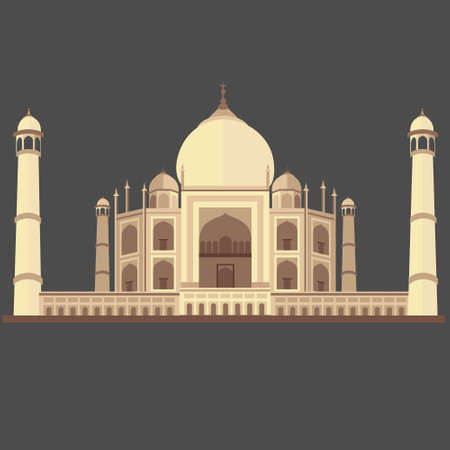 Concept of isolated Taj Mahal in indiaのイラスト素材