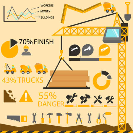 Collection of Construction information graphics, Construction elements  vectorのイラスト素材