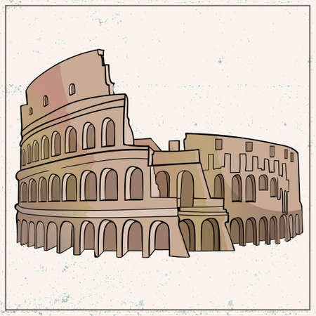 Coliseum hand drawn vector for your ideasのイラスト素材