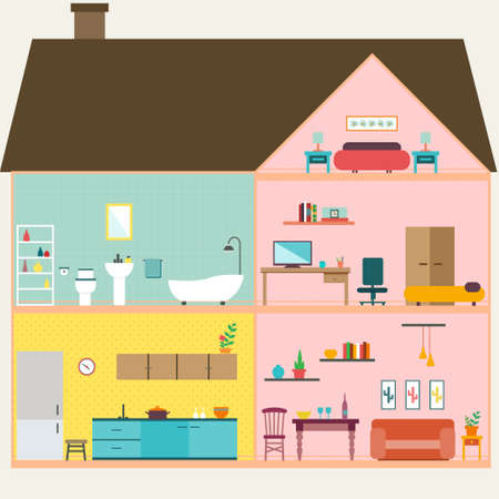 House inside with rooms vector for your ideasの写真素材