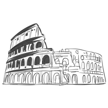 Coliseum hand drawn sketch vector for your ideasのイラスト素材