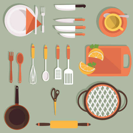 Kitchen tools set vector for your ideasのイラスト素材
