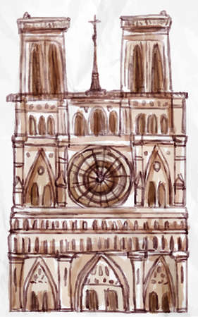 Notre dame Paris vector for your ideasのイラスト素材