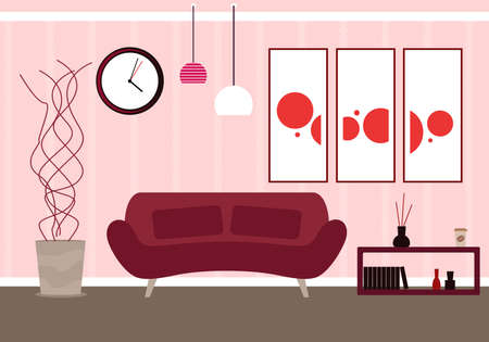 Modern living room vector for your ideasのイラスト素材