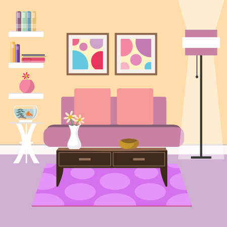 Modern living room vector for your ideasのイラスト素材