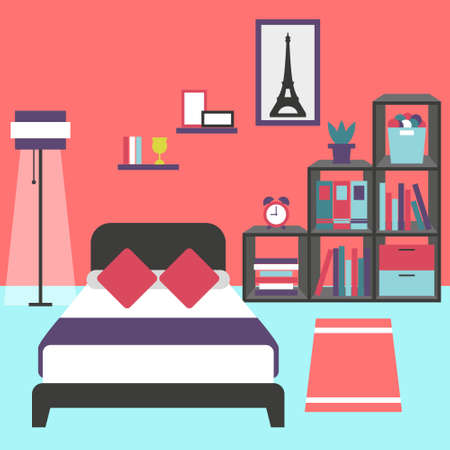 Modern bedroom interior vector for your ideasの写真素材