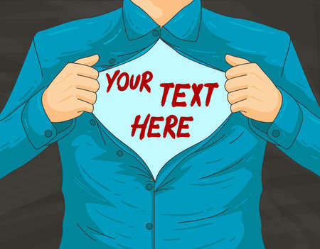 Man with open shirt trendy vector conceptのイラスト素材