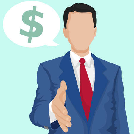Businessman agreement with extended hand vector concept 
の写真素材