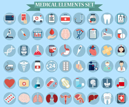 Collection of isolated Medical elements set vectorの写真素材