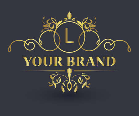 Luxury Gold Brand Logo Badge vector conceptの写真素材