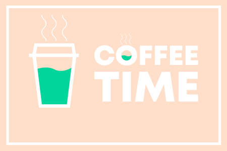 Coffee Time design with cup of hot coffee on warm backgroundのイラスト素材