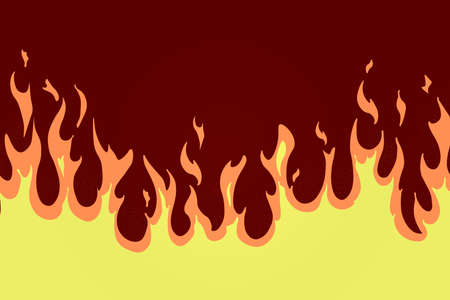Cartoon fire with texture vector illustration on brown backgroundの写真素材