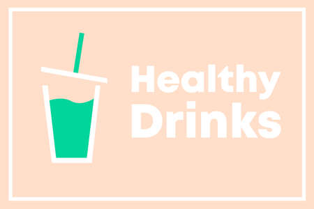 Healthy Drinks Vector Illustration design concept with cup of fresh juice and drinking tube on warm backgroundの写真素材